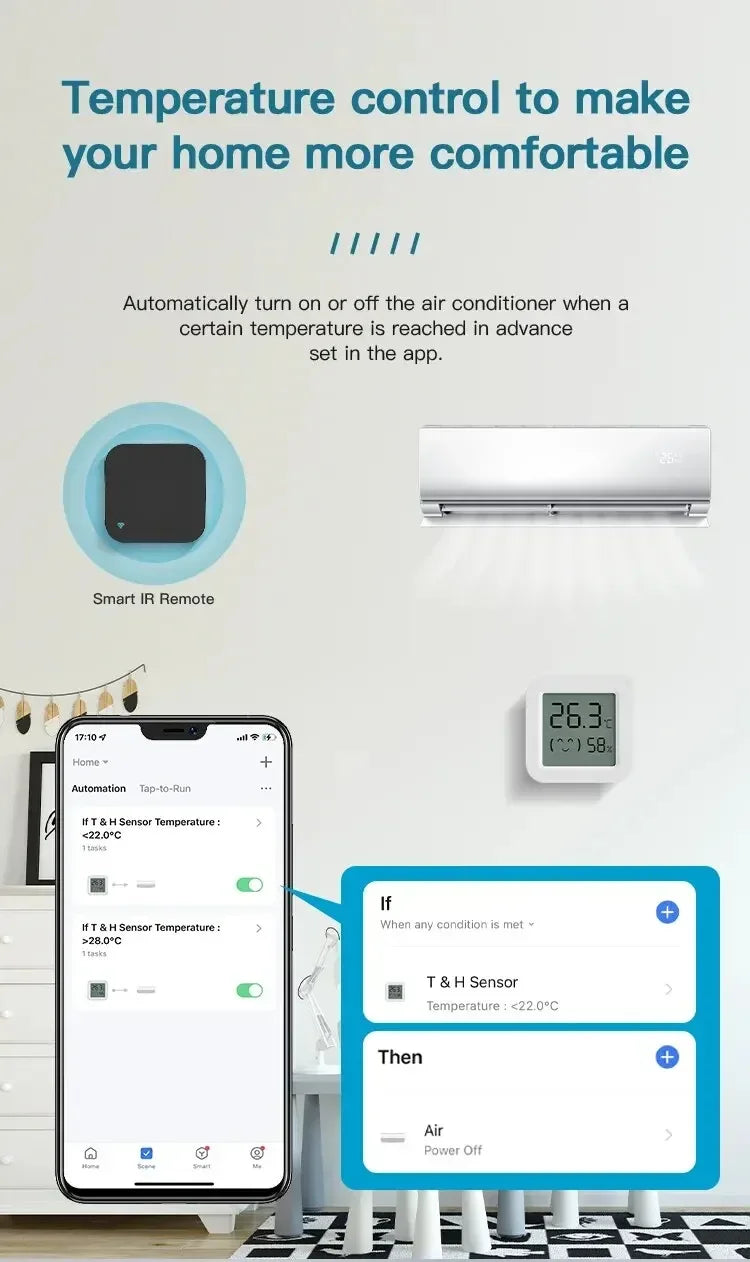 Tuya Zigbee2MQTT Thermometer Hygrometer Sensor Temperature Humidity Sensor Require Hub work with Tuya Smart Alexa Yandex ZHA