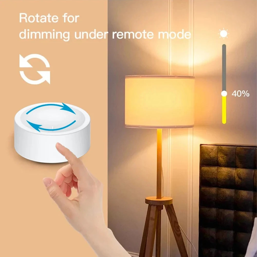 Tuya ZigBee Smart Knob Switch Wireless Scene Button Rotatable Dimmer Controller Switch Home Appliance Automation Linkage Remoter