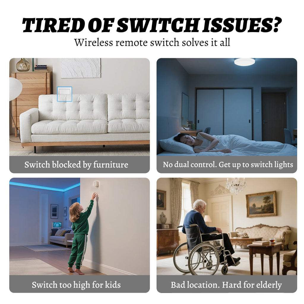 Light Switch Auxiliary Mechanical Arm Wireless Intelligent Switch Adhesive Type No Wiring Remote Control RF433MHz