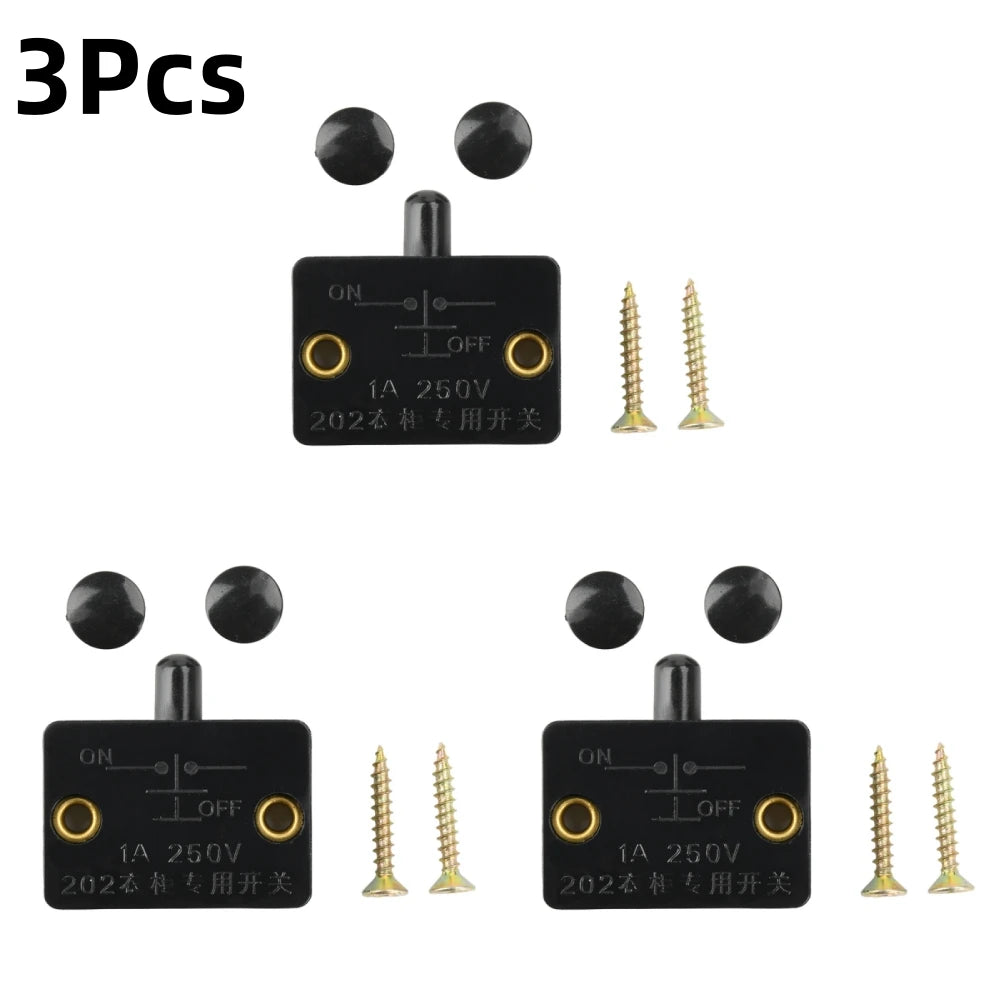 3/1Pcs 250V Automatic Reset Switch Press Touch Door Control Switch Suitable for Storage Cabinets Such as Wardrobes and Cabinets