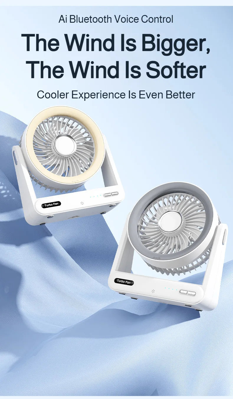 Smart Voice Control Desk Fan with Timer Wall Mountable Mini Circulation Fan for Home and Office Use