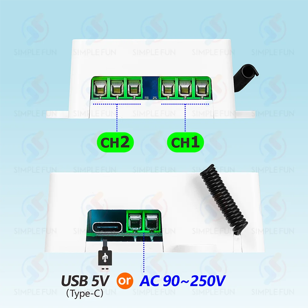 Tuya WiFi RF 433Mhz Smart Light Switch Motor Switch AC 110V 220V 230V 10A 2CH Support Alexa Google Home,for Lamp Garage Door
