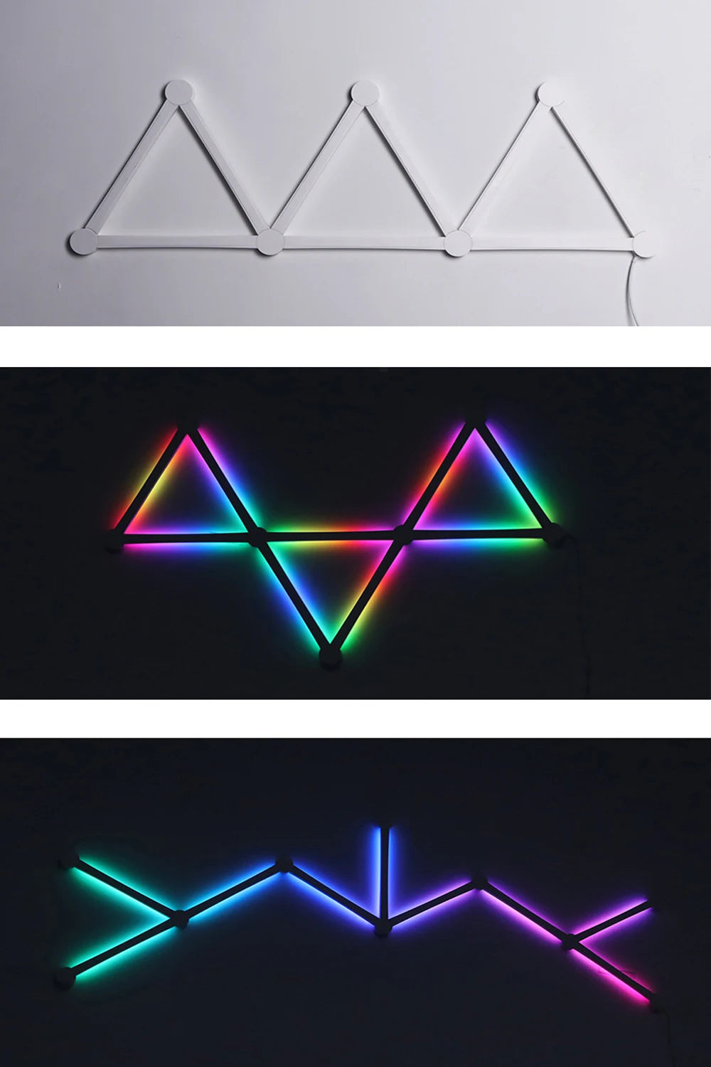 RGB LED Wall Lamp Smart WIFI APP DIY Free Splicing Atmosphere Night Light Music Rhythm TV Backlight Bedroom Game Room Decor Lamp
