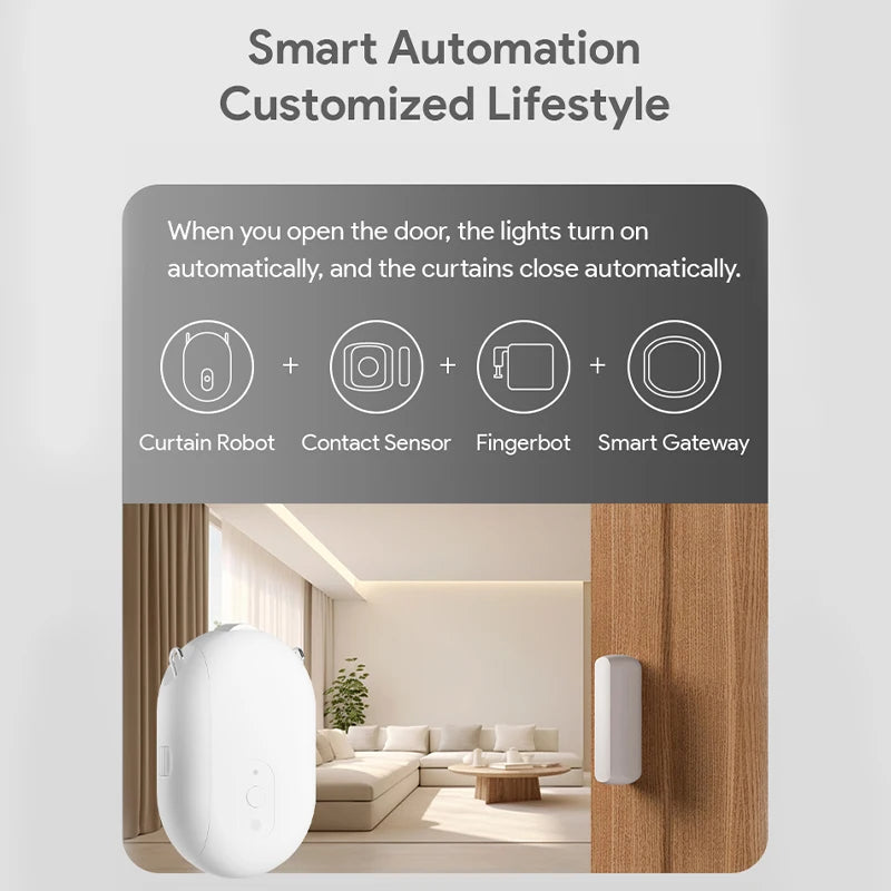 Smart Zigbee Curtain Motor with Hooks for T U Rail Smart Curtain Pusher Robot Compatible with Tuya App Siri Google Alexa Voice