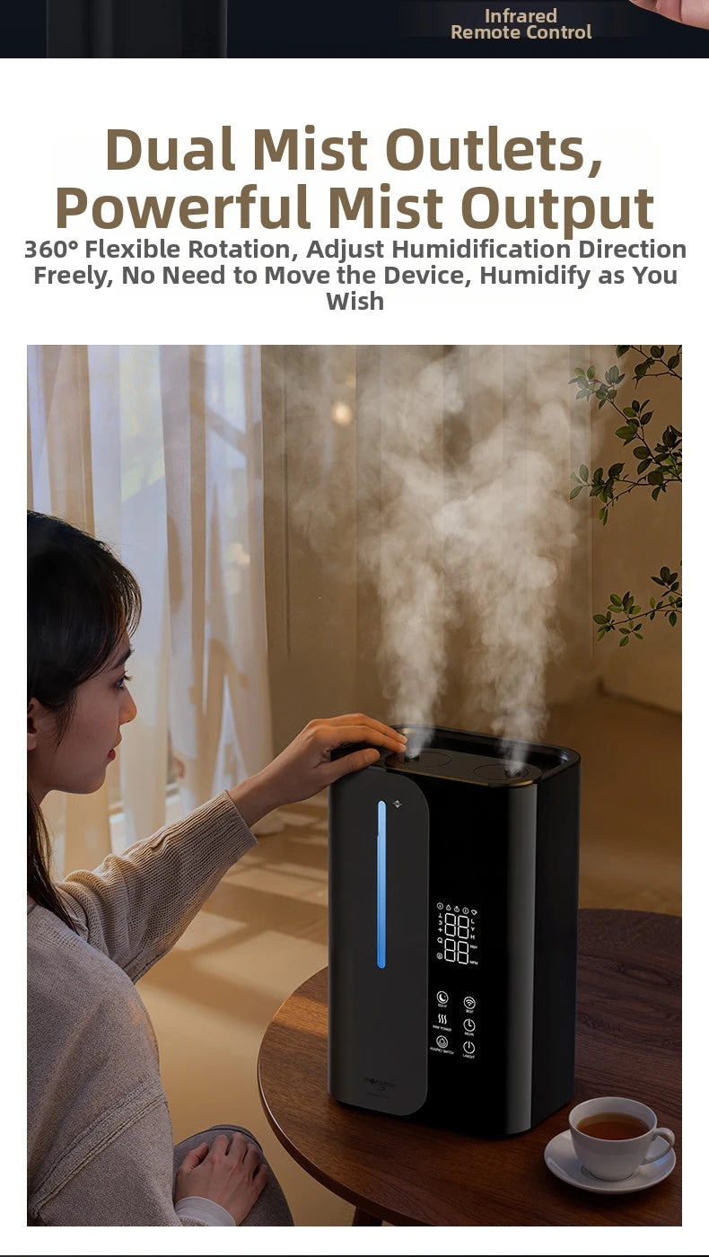Smart WiFi Humidifier - Ultrasonic Dual Mist Air Humidifier for Large Room, 300ml/h Super Quiet 28dB, APP Control with Auto Mode