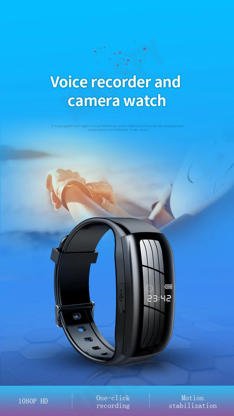 Mini Camera Smart Watch Voice video Recorder 1080P HD DV Professional digital Wireless Cam for Business/Home/Office/Sport