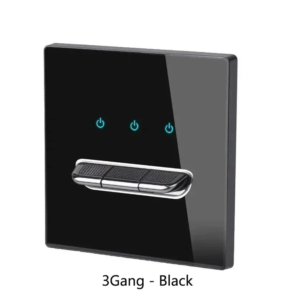 Glass Touch Switch Tempered Crystal Panel 1/2/3/4 Gang Wall Light Switches Sensitive LED Backlight Metal Push Button 110V 220V