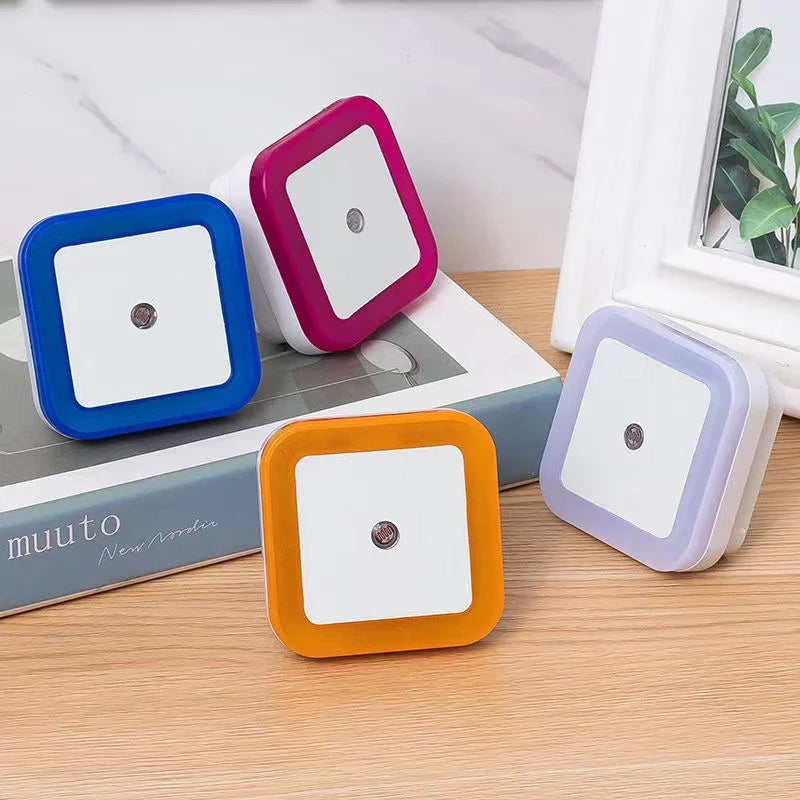 Wireless Sensor LED Night Light EU US Plug Mini Square Night Lights For Baby Children Living Room Bedroom Corridor Lighting Lamp
