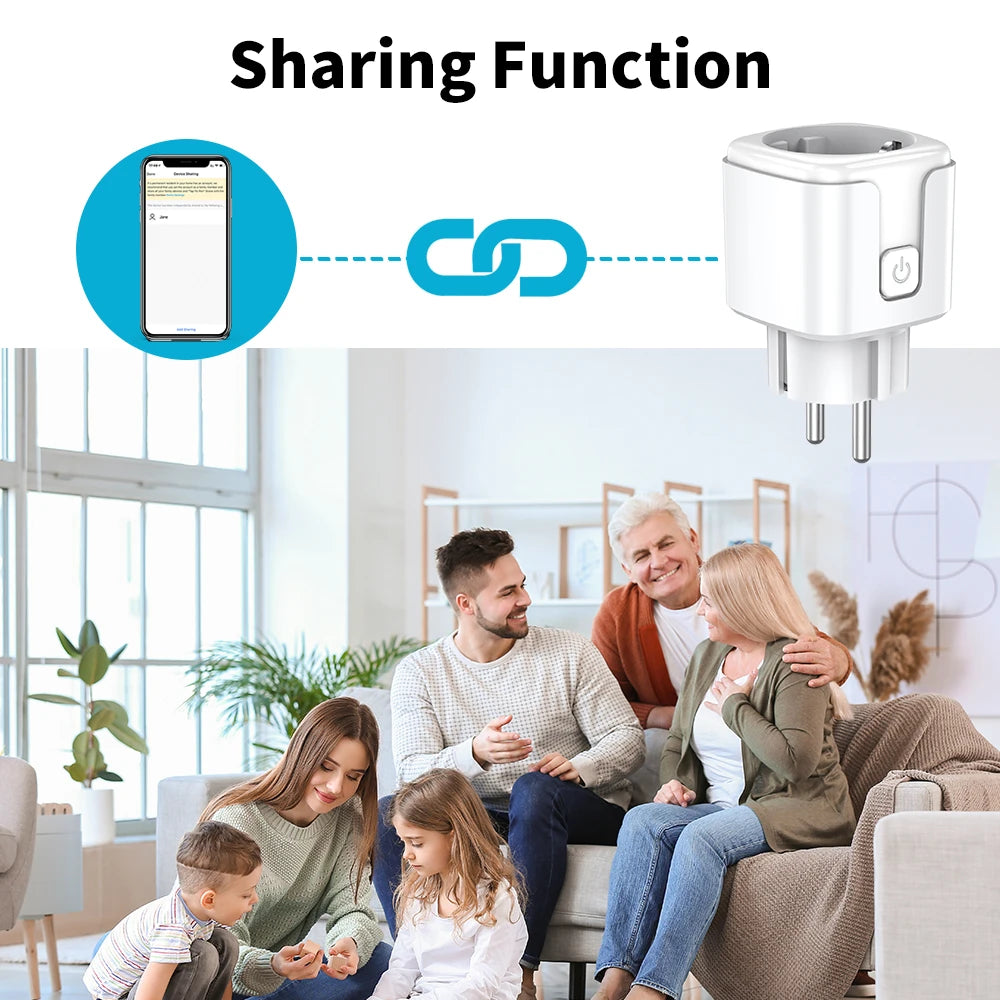 Ewelink Smart WiFi EU Plug With Power Monitoring Timing Function 16A/20A Socket Outlet Voice Works with Alexa Google Home Alice