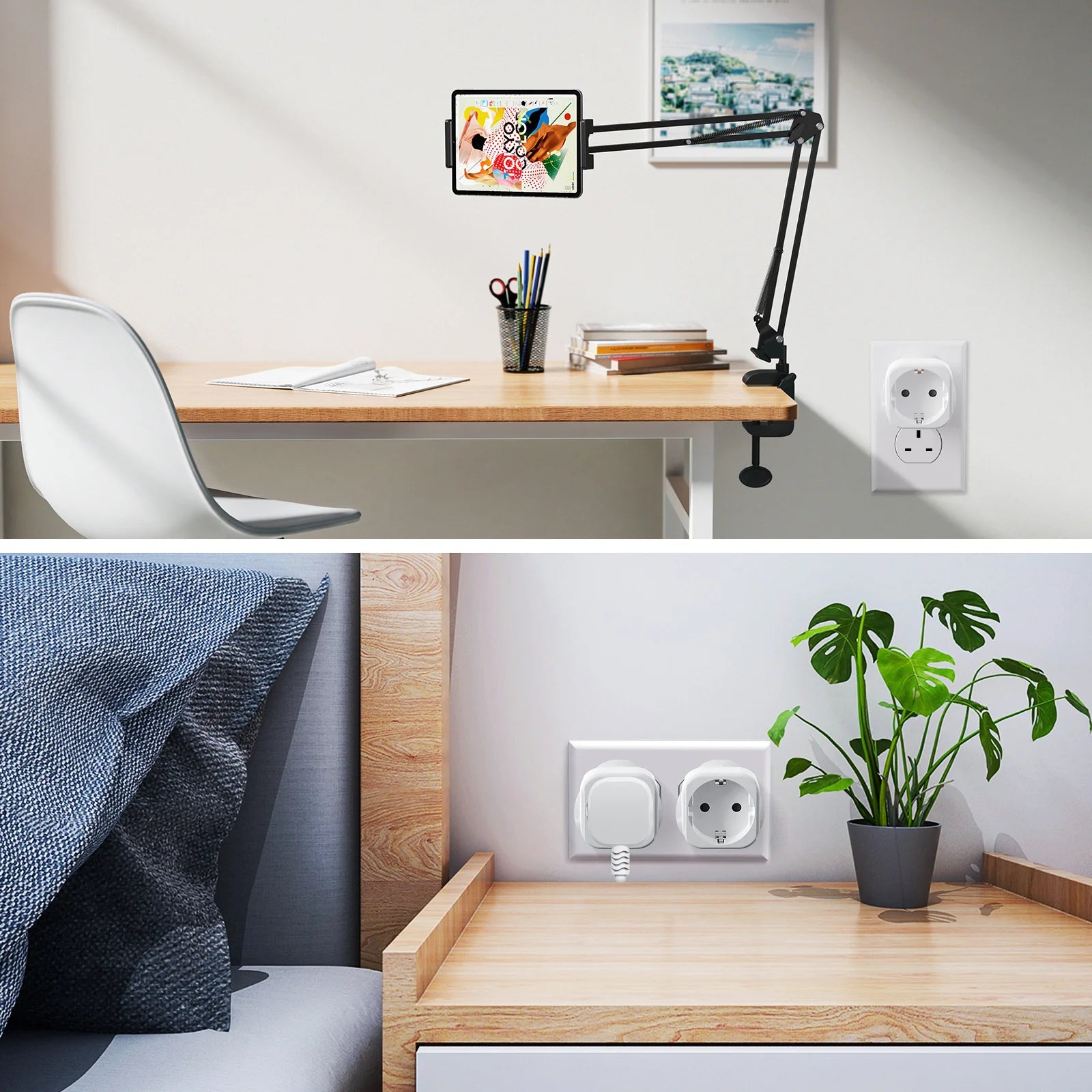 1/2pcs UK Travel Adapter, EU To UK Plug Adapter wall charge British Travel plug UK Power Converter Electrical Socket