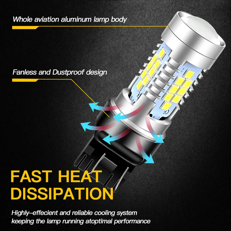 2pcs LED Daytime Running Light DRL Bulb Lamp Canbus W21/5W 7443 T20 For Chevrolet Malibu Trax Dacia Duster Logan 2 Sandero