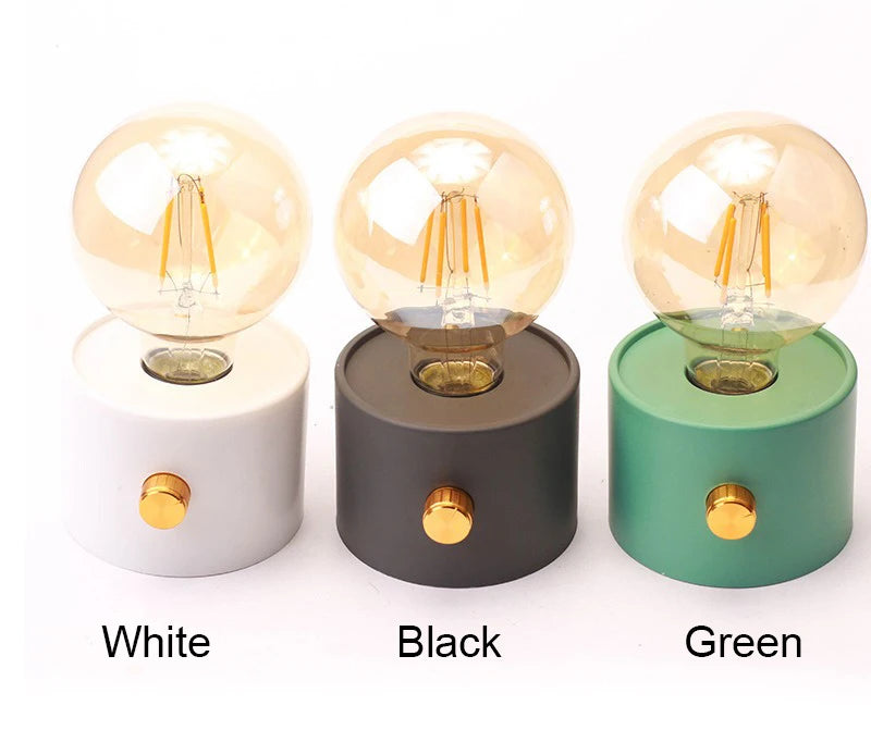 LED Night Light Battery Powered Bulb Lamp Desktop Office Light Retro Bulb Shape Night Light For Baby Room Bedroom Corridor Lamp