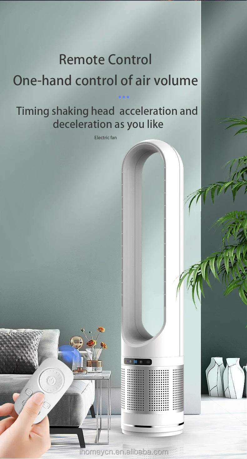 Smart Interior Modern and Luxurious Design 20W Electric air Cooling Bladeless Fan 8 Speeds