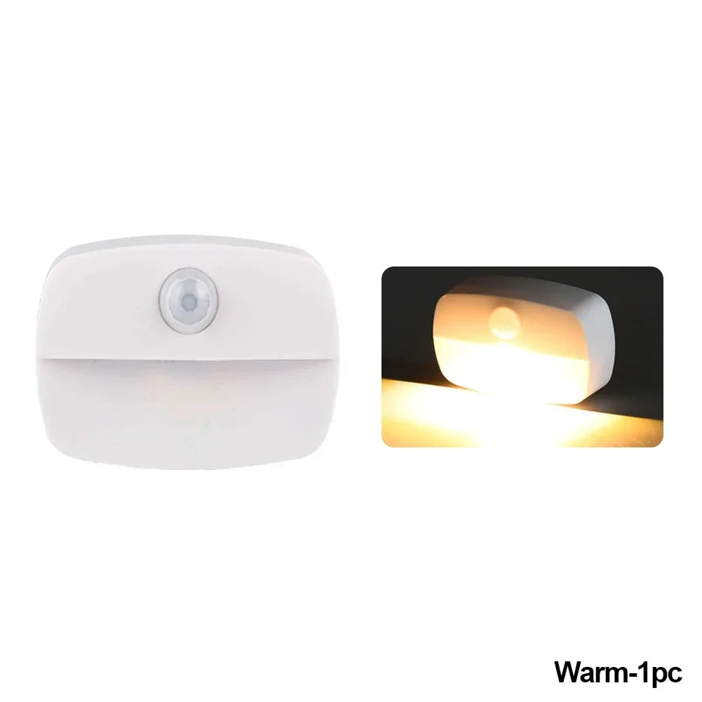 Auto ON/OFF LED Smart Night Lamp Under Cabinet Light PIR Motion Sensor Kitchen Bedroom Light for Night Cupboard Closet Stairs