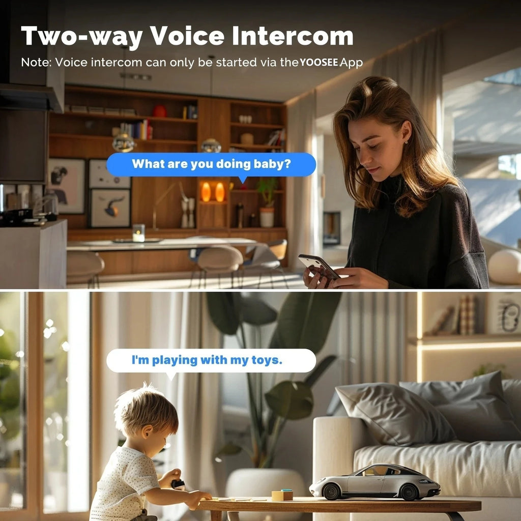 YOOSEE 8MP Indoor Smart WiFi Camera Dual Lens IP Camera Color Night Vision Two-Way Audio Security CCTV Surveillance Baby Monitor