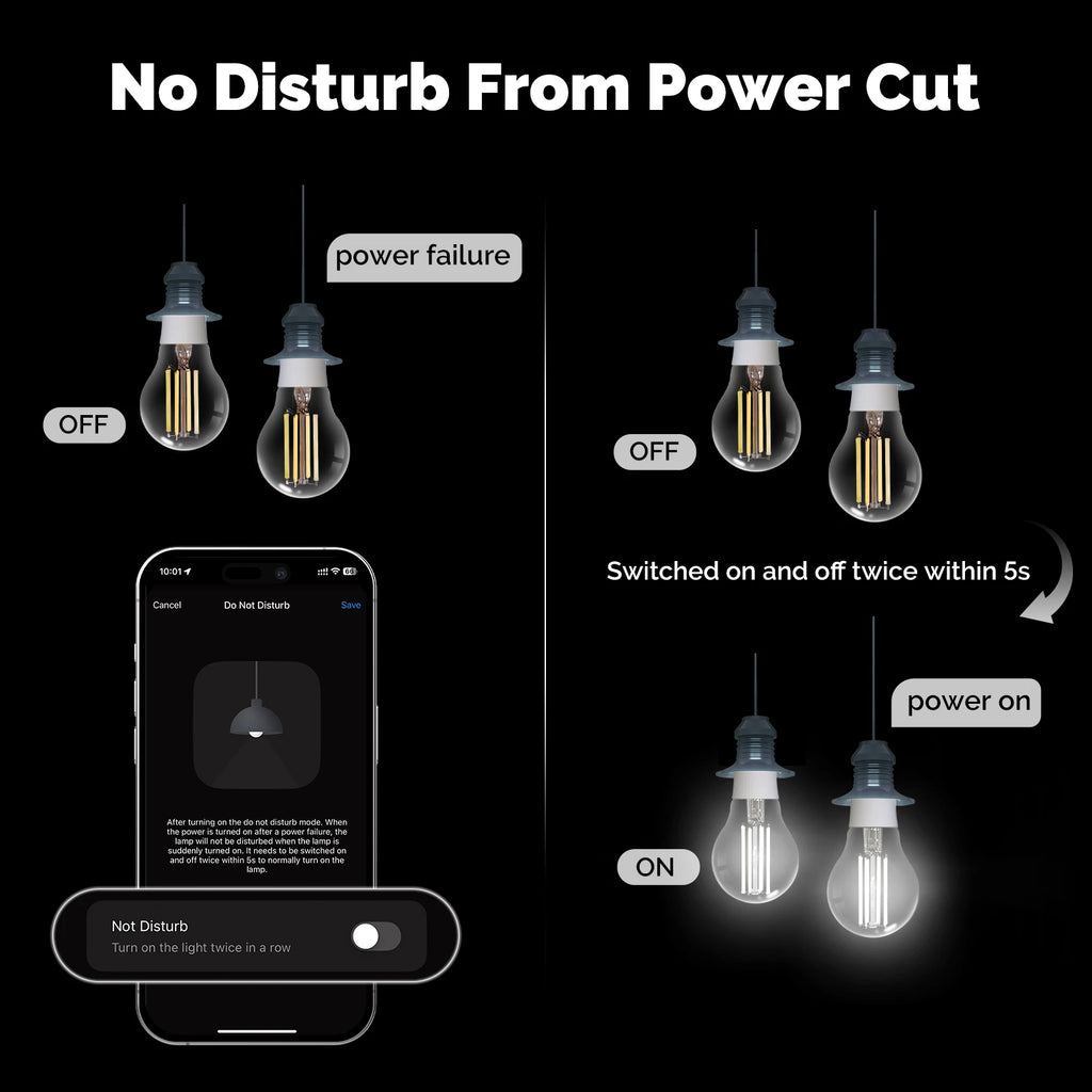 MOSE Tuya Matter WiFi Smart Filament Bulb E27 Energy Saving Light Dimmable APP Remote Control Alexa GoogleHome for Voice Control