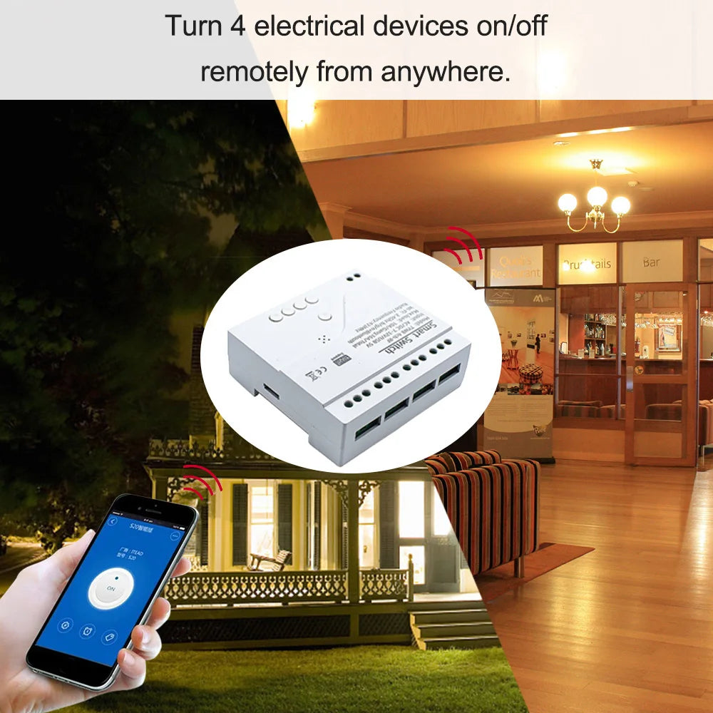Tuya Smart Wifi Switch Module 12V 32V 220V RF 433 Radio Remote Control 1/2/4 Channels Relay for Alexa Google Home Smart Life