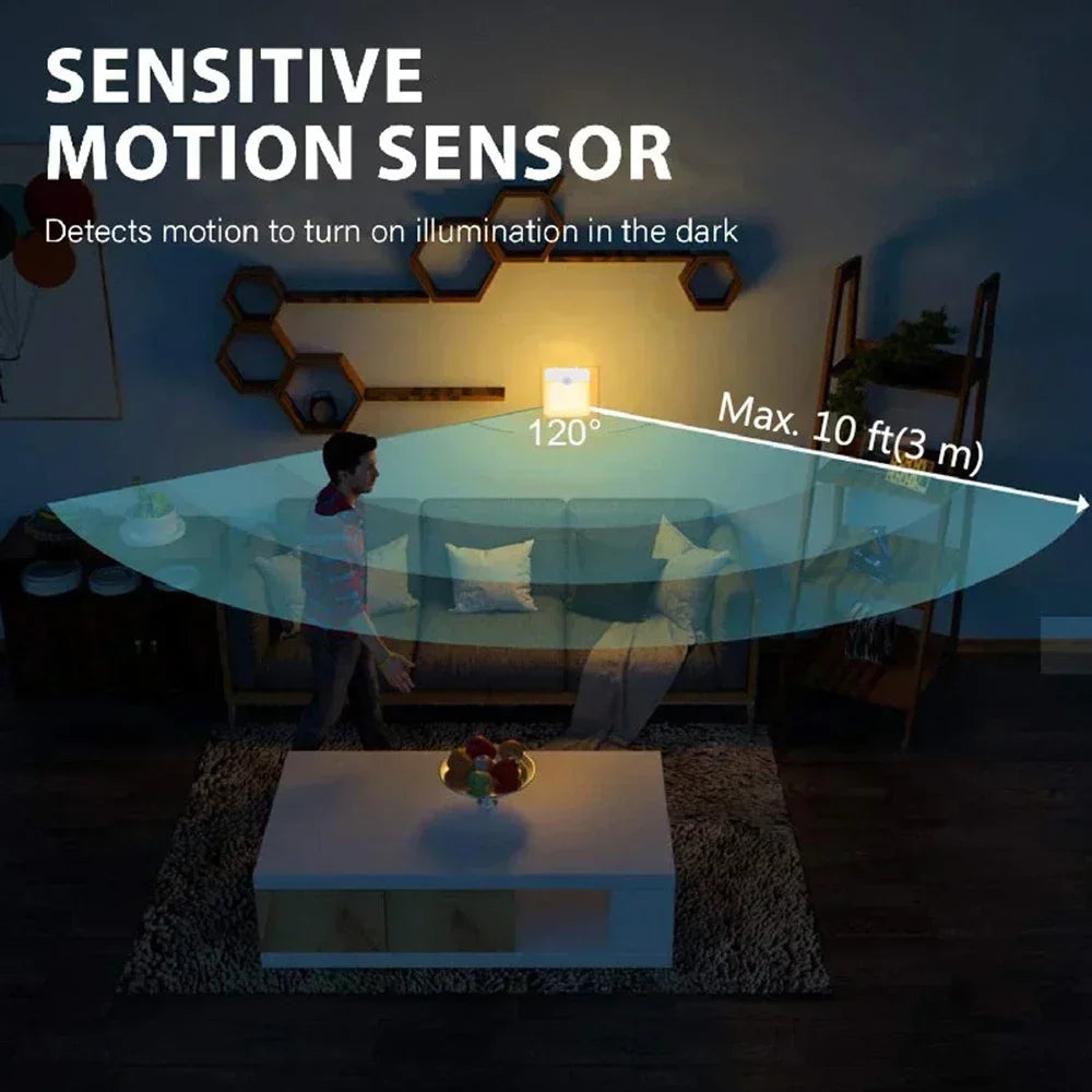 LED Night Lamp Wireless Motion Sensor Light US EU UK AU Plug Sensor Night Lamp Dimmable Lights for Bedroom Corridor Lighting