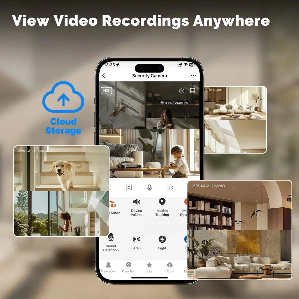 YOOSEE 8MP Indoor Smart WiFi Camera Dual Lens IP Camera Color Night Vision Two-Way Audio Security CCTV Surveillance Baby Monitor